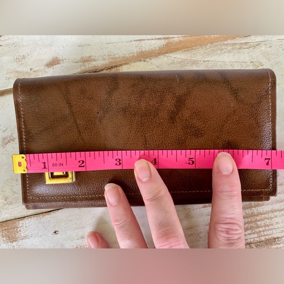 NEW YORKER brown split genuine cowhide marbled leather wallet vintage 70s RaRe - Picture 11 of 12